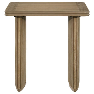 English Elm Dreydon Reeded Pedestal 3 Piece Wood Coffee and End Table Set for Living Rooms B062S01889
