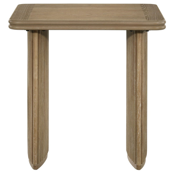 English Elm Dreydon Reeded Pedestal 3 Piece Wood Coffee and End Table Set for Living Rooms B062S01889