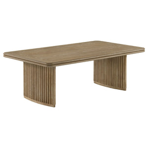 English Elm Dreydon Reeded Pedestal 3 Piece Wood Coffee and End Table Set for Living Rooms B062S01889