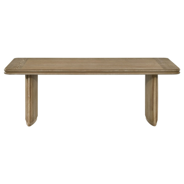 English Elm Dreydon Reeded Pedestal 3 Piece Wood Coffee and End Table Set for Living Rooms B062S01889