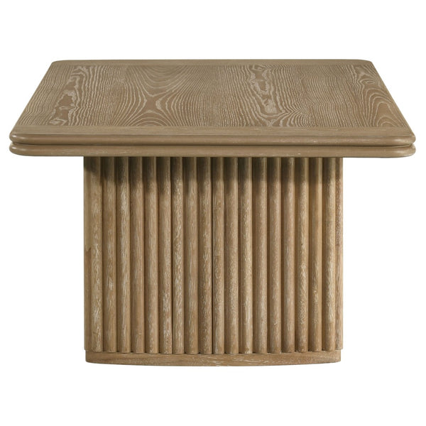 English Elm Dreydon Reeded Pedestal 3 Piece Wood Coffee and End Table Set for Living Rooms B062S01889