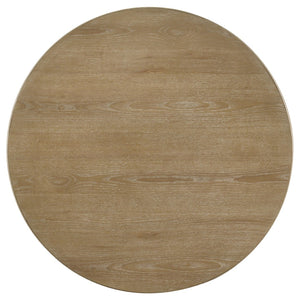 English Elm Dreydon Ash Veneer Round Coffee Table with Reeded Pedestal Base for Coastal Living Rooms B062S01890