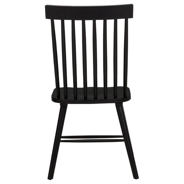 English Elm Finley Round Dining Set Windsor Spindle Chairs Ash Wood 5 Piece Mid-century Table Brown and Black B062S01899