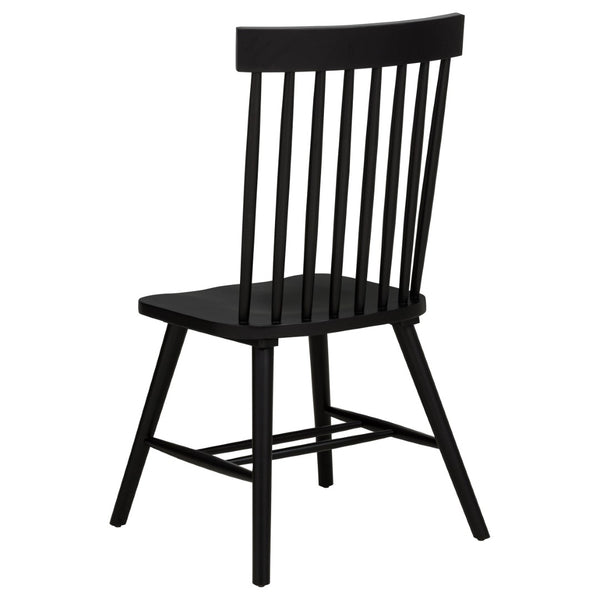 English Elm Finley Round Dining Set Windsor Spindle Chairs Ash Wood 5 Piece Mid-century Table Brown and Black B062S01899