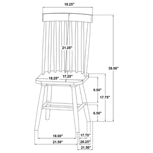English Elm Aldren Seven Piece Farmhouse Dining Set with Windsor Spindle Chairs and Two-tone Finish White B062S01901