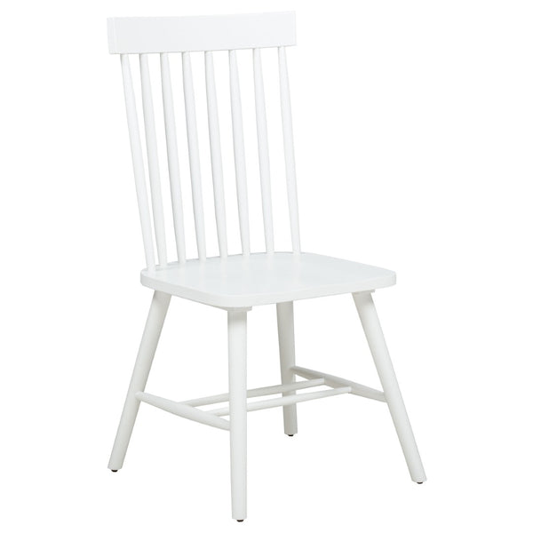 English Elm Aldren Seven Piece Farmhouse Dining Set with Windsor Spindle Chairs and Two-tone Finish White B062S01901