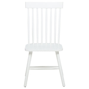 English Elm Aldren Seven Piece Farmhouse Dining Set with Windsor Spindle Chairs and Two-tone Finish White B062S01901