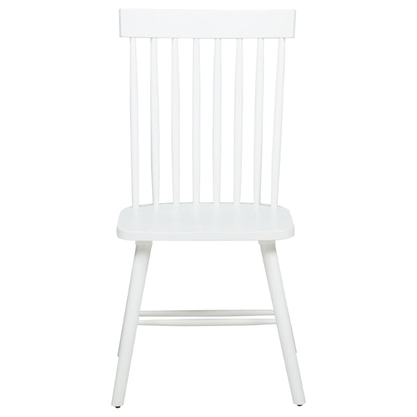 English Elm Aldren Seven Piece Farmhouse Dining Set with Windsor Spindle Chairs and Two-tone Finish White B062S01901