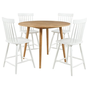 English Elm Sutton Round Counter Height Dining Set Windsor Spindle Chairs Rubberwood Kitchen Table B062S01903