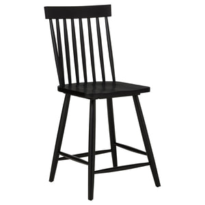 English Elm Sutton Round Counter Height Dining Set Windsor Spindle Chairs Rubberwood Kitchen Table Light Ash and Black B062S01904