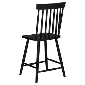 English Elm Sutton Round Counter Height Dining Set Windsor Spindle Chairs Rubberwood Kitchen Table Light Ash and Black B062S01904