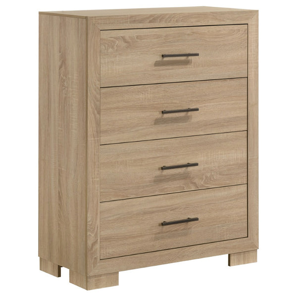 English Elm Merritt Queen Bedroom Set Five Piece Light Oak Channel Tufted Headboard Modern Suite B062S01910