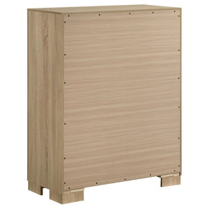 English Elm Merritt Queen Bedroom Set Five Piece Light Oak Channel Tufted Headboard Modern Suite B062S01910