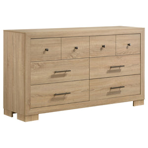 English Elm Merritt Queen Bedroom Set Five Piece Light Oak Channel Tufted Headboard Modern Suite B062S01910