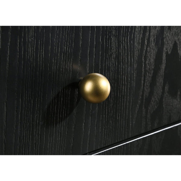 English Elm Benson Eight Drawer Dresser with Wall Mirror Brass Knobs Mid-Century Bedroom Storage B062S01916