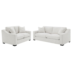 English Elm Chelan Sand Fabric Sofa and Loveseat Set with Pocket Coil Cushions for Living Rooms B062S01917