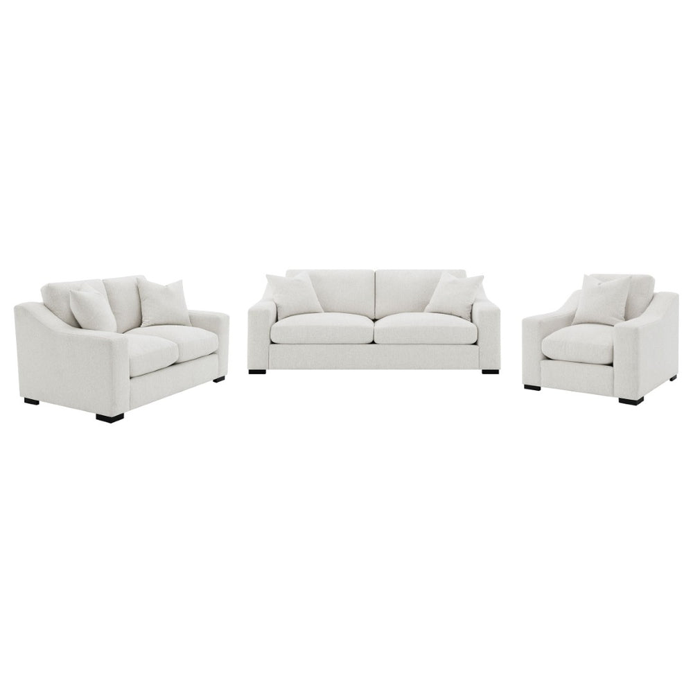 English Elm Chelan Three Piece Living Room Set with Pocket Coil Cushions and Sand Textured Fabric B062S01918