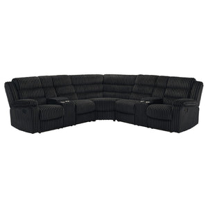English Elm Kendra Corduroy Reclining Sectional with Channel Tufting and Dual Storage Consoles B062S01921