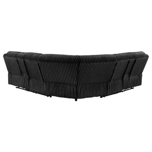English Elm Kendra Corduroy Reclining Sectional with Channel Tufting and Dual Storage Consoles B062S01921