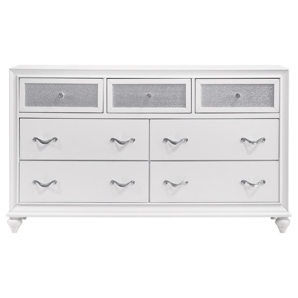 English Elm Randall White Velvet Wingback King Bedroom Set with Crystal Tufting and Glam Acrylic Panels B062S01923