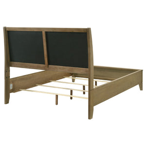 English Elm Menlo Queen Panel Bed with Channel Tufted Headboard in Natural Pine Transitional Frame B062S01935
