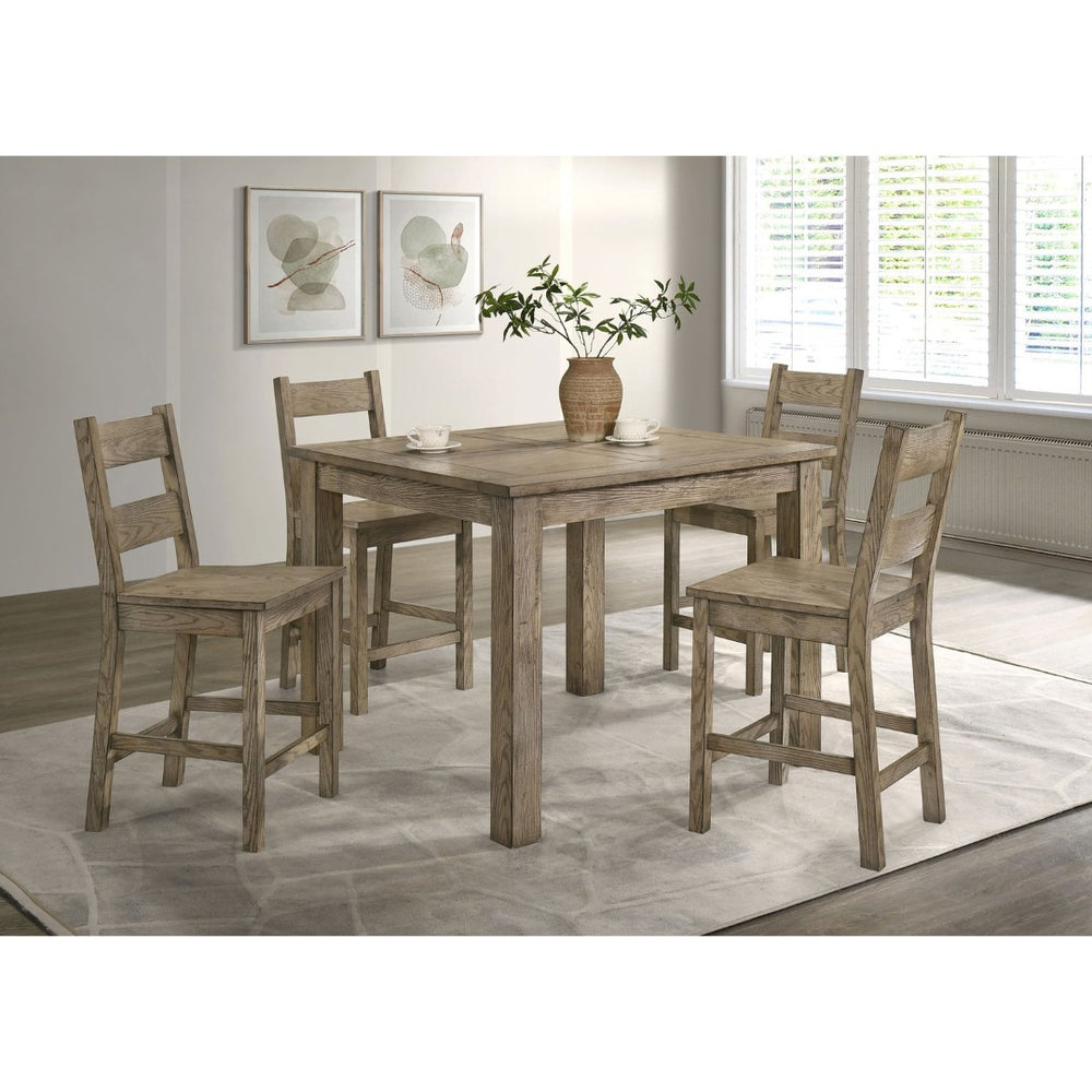 English Elm Cressley Rubberwood Counter Dining Set with Ladder Back Chairs for Farmhouse Kitchens B062S01937