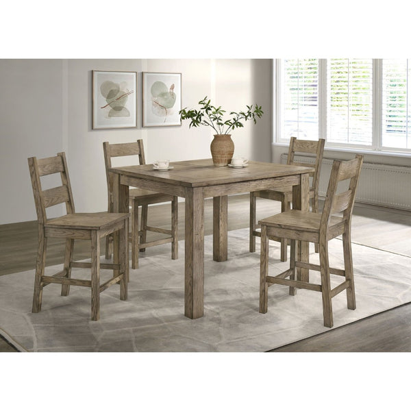 English Elm Cressley Rubberwood Counter Dining Set with Ladder Back Chairs for Farmhouse Kitchens B062S01937