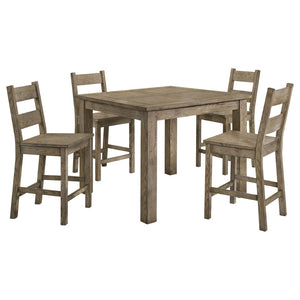 English Elm Cressley Rubberwood Counter Dining Set with Ladder Back Chairs for Farmhouse Kitchens B062S01937