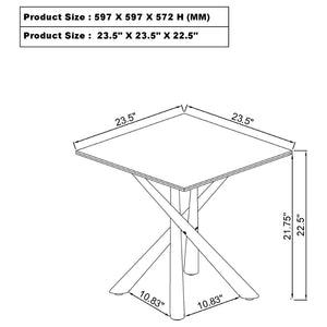 English Elm Newport Sintered Stone Angular End Table with Architectural Steel Base for Living Rooms B062S01939