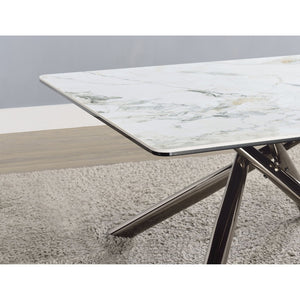 English Elm Newport Sintered Stone Angular End Table with Architectural Steel Base for Living Rooms B062S01939