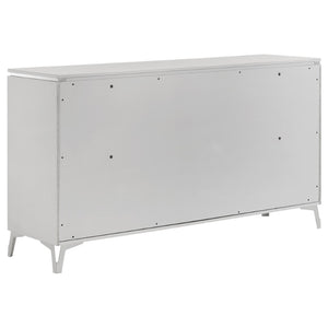 English Elm Buckley Glam Eastern King Bedroom Set with LED Lighting and Tufted Leatherette Headboard B062S01948
