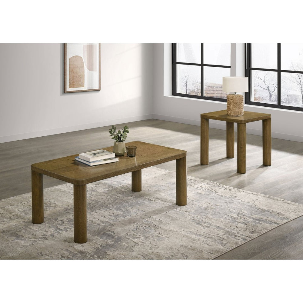 English Elm Bryant White Oak Veneer Coffee and End Table Set for Modern Living Rooms B062S01950