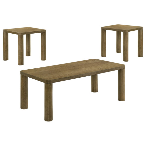 English Elm Bryant White Oak Veneer 3 Piece Living Room Table Set with Rounded Legs B062S01951