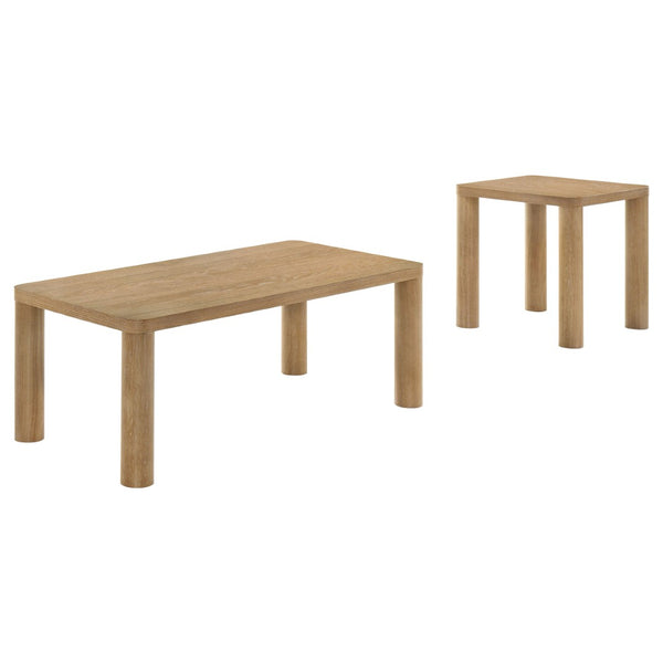 English Elm Bryant White Oak Veneer Coffee and End Table Set for Contemporary Living Rooms B062S01952