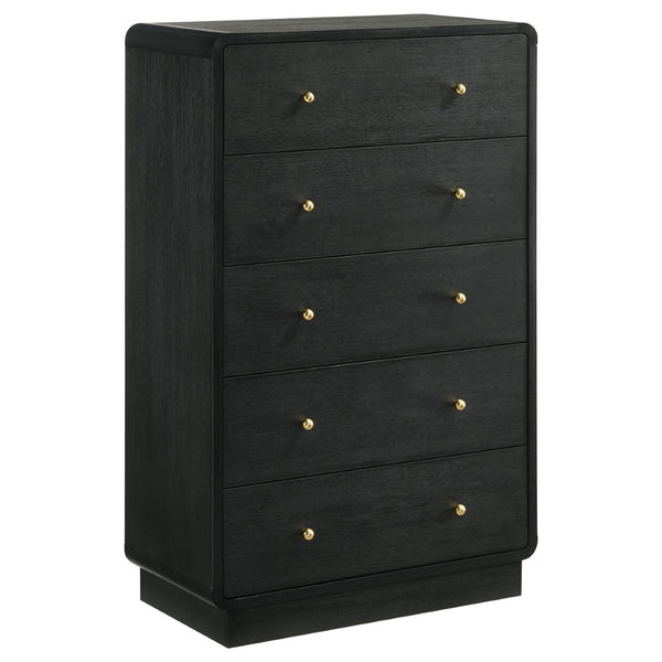 English Elm Burton Queen Bedroom Set Chenille Headboard Brass Hardware Dark Contemporary Suite B062S01955