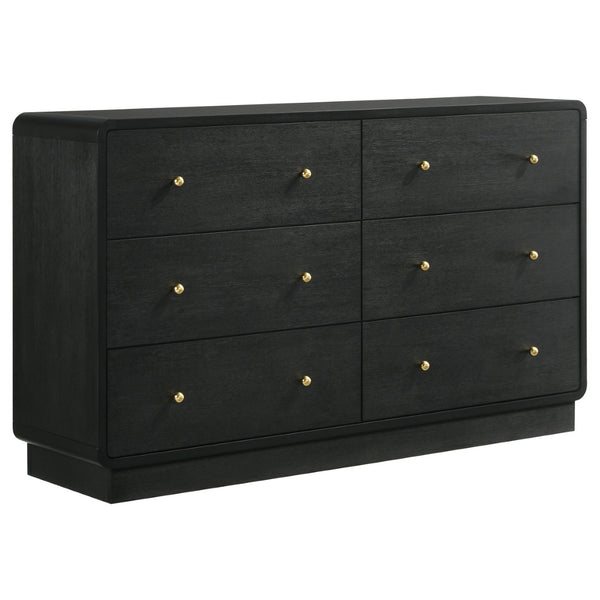 English Elm Burton Queen Bedroom Set Chenille Headboard Brass Hardware Dark Contemporary Suite B062S01955