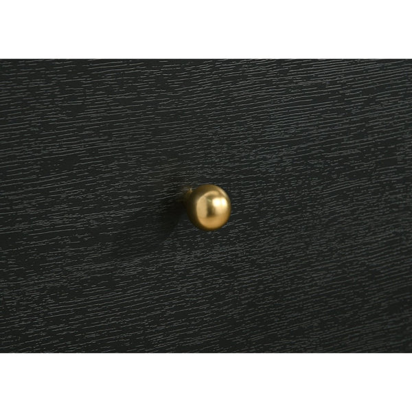 English Elm Burton Burnished Black Chenille Upholstered King Bedroom Set with Brass Hardware B062S01956
