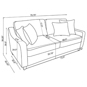 English Elm Mackenzie Chenille Living Room Set with Tailored Arms and Foam Cushion Seating B062S01960