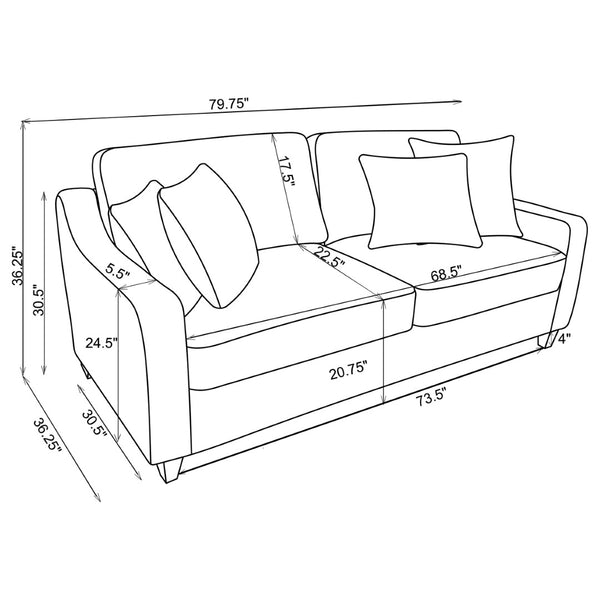 English Elm Mackenzie Chenille Living Room Set with Tailored Arms and Foam Cushion Seating B062S01960
