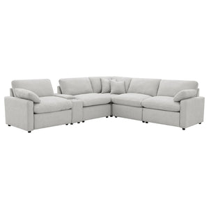 English Elm Hollander Modular Power Reclining Sectional with Storage Console for Living Rooms B062S01962