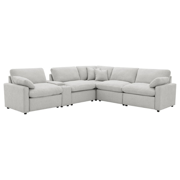 English Elm Hollander Modular Power Reclining Sectional with Storage Console for Living Rooms B062S01962