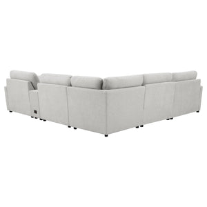 English Elm Hollander Modular Power Reclining Sectional with Storage Console for Living Rooms B062S01962