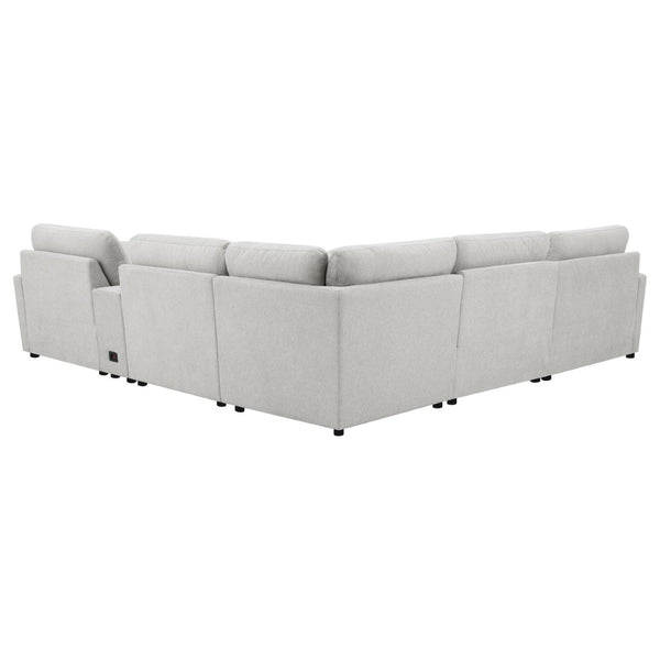 English Elm Hollander Modular Power Reclining Sectional with Storage Console for Living Rooms B062S01962
