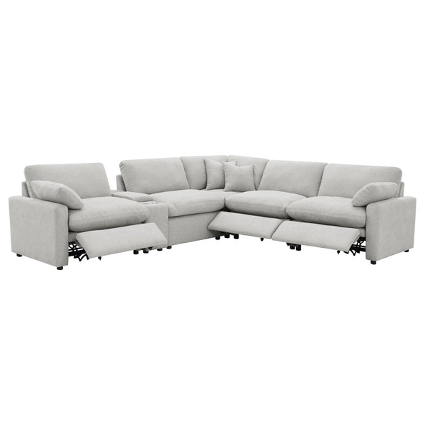 English Elm Hollander Modular Power Reclining Sectional with Storage Console for Living Rooms B062S01962
