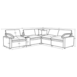 English Elm Hollander Modular Power Reclining Sectional with Storage Console for Living Rooms B062S01962