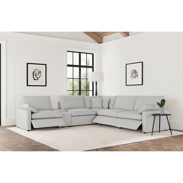 English Elm Hollander Modular Power Reclining Sectional with Storage Console for Living Rooms B062S01962