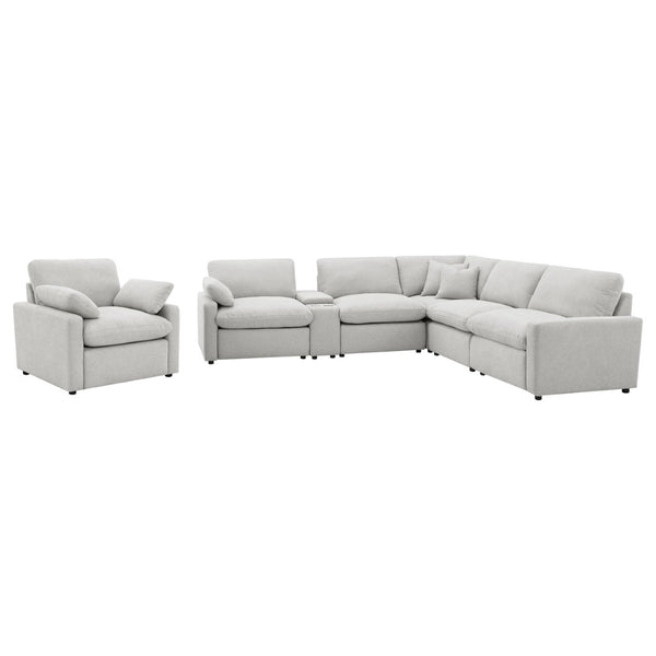 English Elm Hollander Modular Power Reclining Sectional with Storage Console for Living Rooms B062S01962