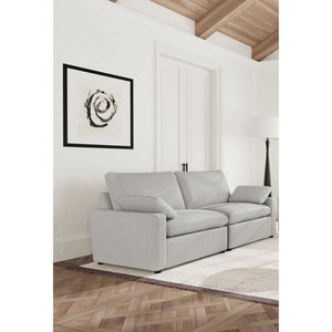 English Elm Hollander Power Reclining Loveseat Polyester Upholstered Modern Two Seat Sofa Grey B062S01964