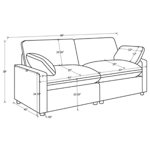 English Elm Hollander Power Reclining Loveseat Polyester Upholstered Modern Two Seat Sofa Grey B062S01964