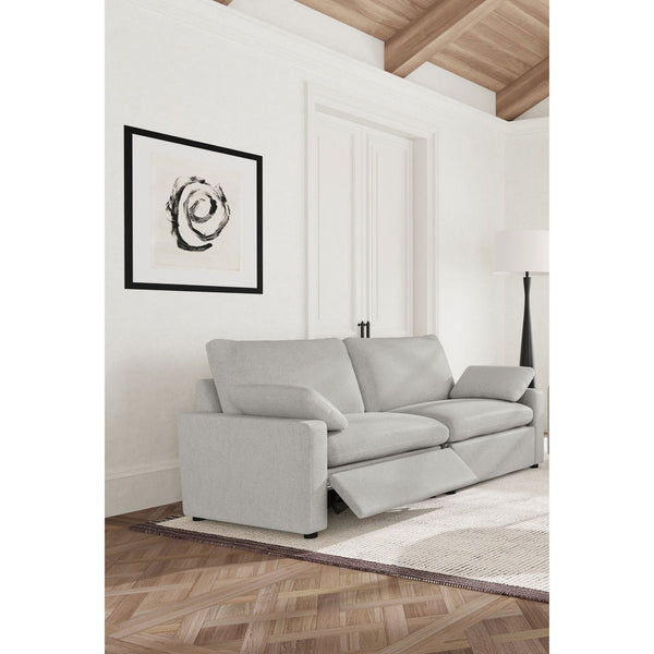 English Elm Hollander Power Reclining Loveseat Polyester Upholstered Modern Two Seat Sofa Grey B062S01964